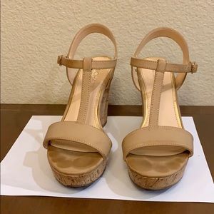 Cork heelstacked toe wedges - 4 inch